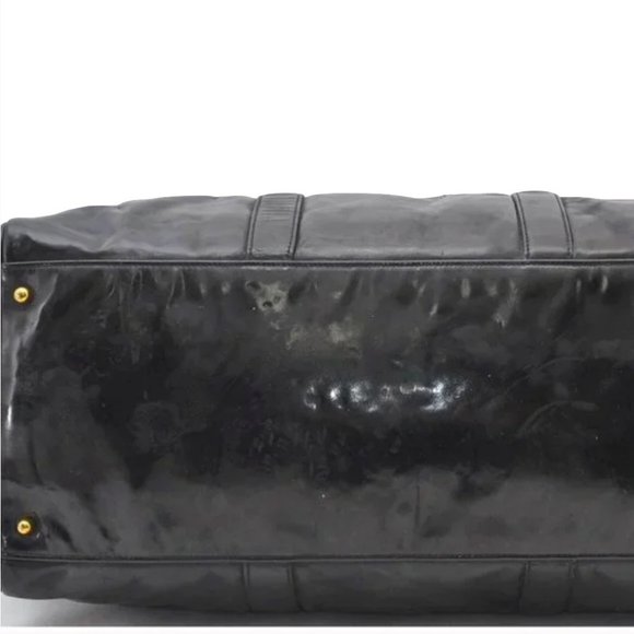 Auth CHANEL Patent Leather 2-Way Boston Travel Handbag Shoulder Bag Charm +Card - Picture 8 of 8